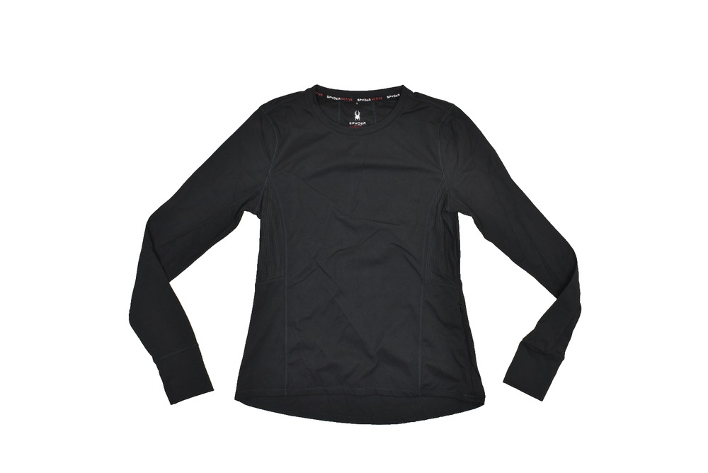 Spyder Active Women's Long Sleeve Base Layer Top Black Athletic Size M Active